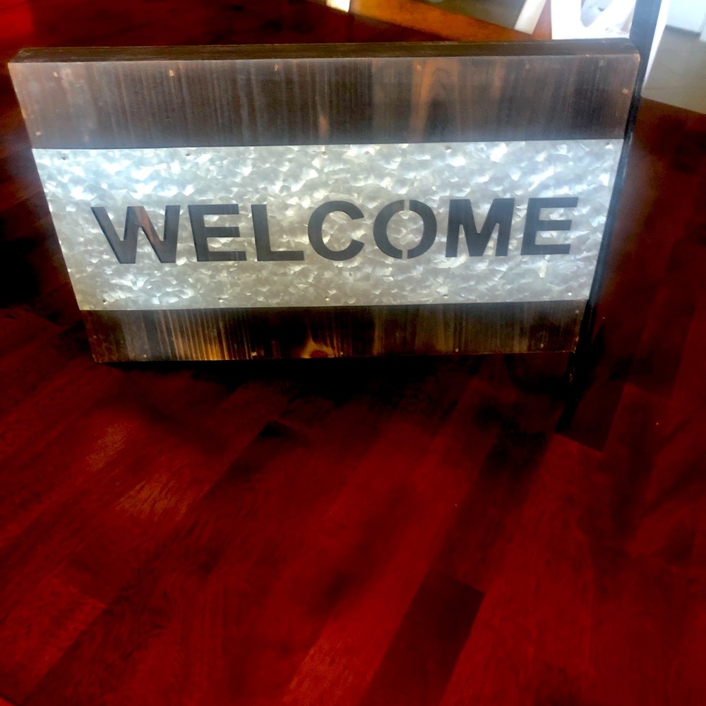 New welcome sign  in box with mounting hardware